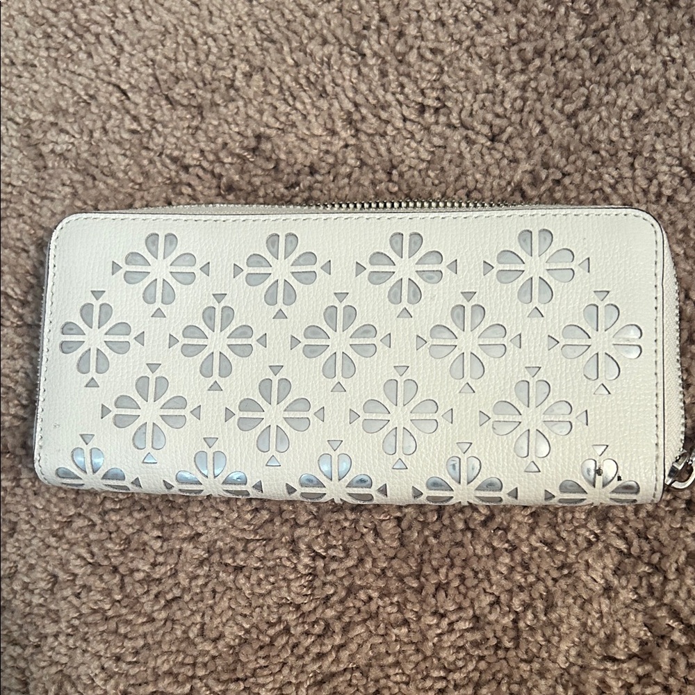 Kate Spade Cream Floral Cutout Wallet